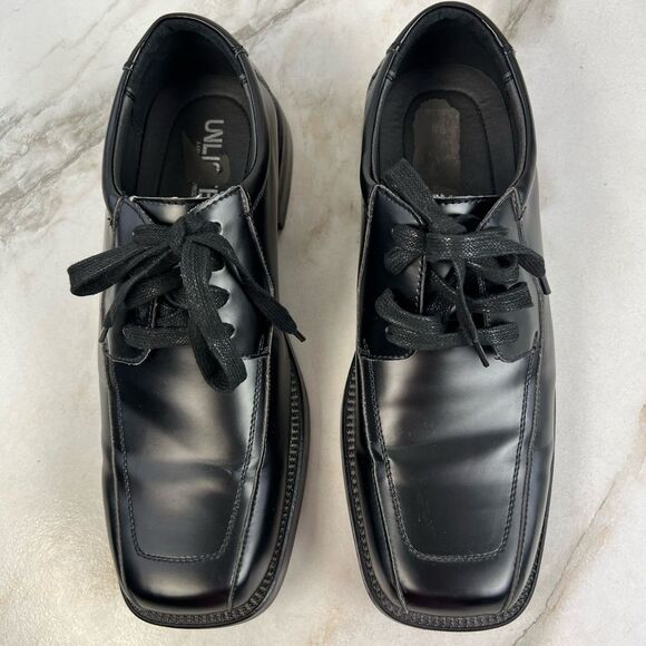 Unlisted Kenneth Cole You Turn Black Faux Leather Oxford Lace Up Dress Shoes, 11 main image 5